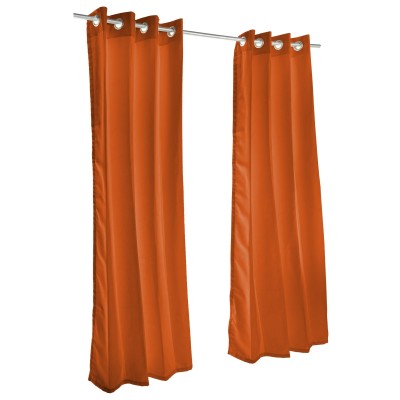 Sunbrella Canvas Rust Outdoor Curtain with Nickel Plated Grommets 50 in. x 84 in.   